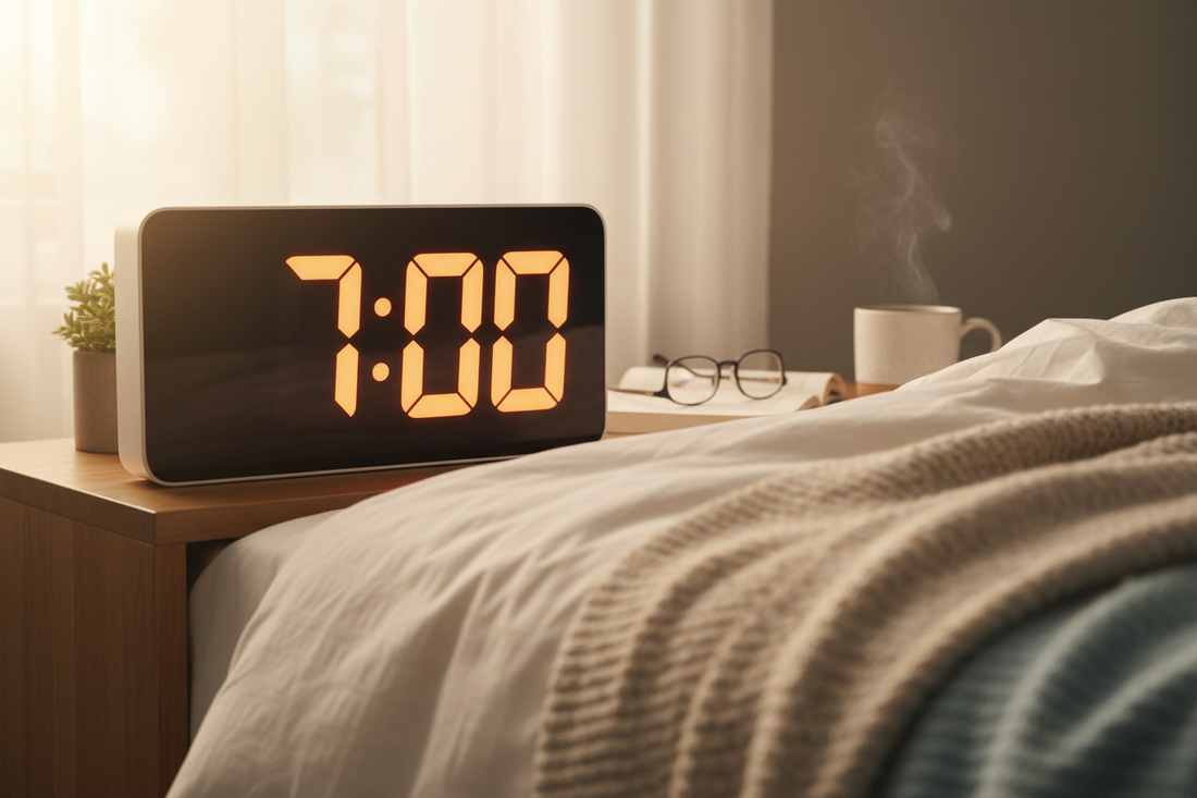 Senior-friendly alarm clock with large display and loud alarm