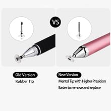 Mixoo Universal Stylus Pen for Touchscreen iPhone iPad Android Tablet Apple Kindle Switch Chromebook Galaxy All Touch Screens, Disc Stylus Pens for Touch Screens (6 Retractable (Black + Pink))