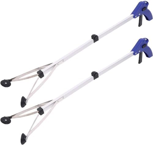 2 Pack Foldable Reacher Grabber Tool,Long Arm 32inch Suction Cup Trash Picker Tool,Claw Litter Garbage Picker Mobility Aid Pick Up Tool