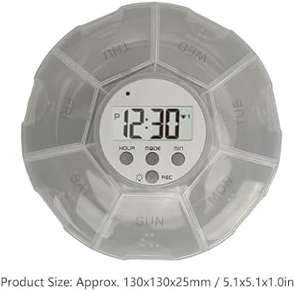 Case with Alarm, Weekly Medicines Setting Up Voice Reminders with Recording Playback Function 7 Day Medication Times Dispenser The Elderly Blind Person