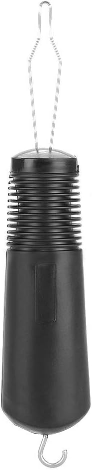 01 Button Hook Helper, Dressing Aid for Arthritis, Joint Pain, Carpal Tunnel, One Hand Use, Black, Plastic, Daily Living Clothing Buttoning Aids