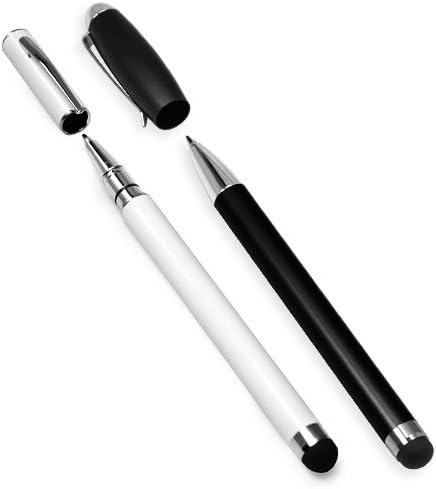 BoxWave Universal Capacitive Styra, Capacitive Stylus with Rollerball Pen - Magnet Silver, Stylus Pen for Smartphones and Tablets