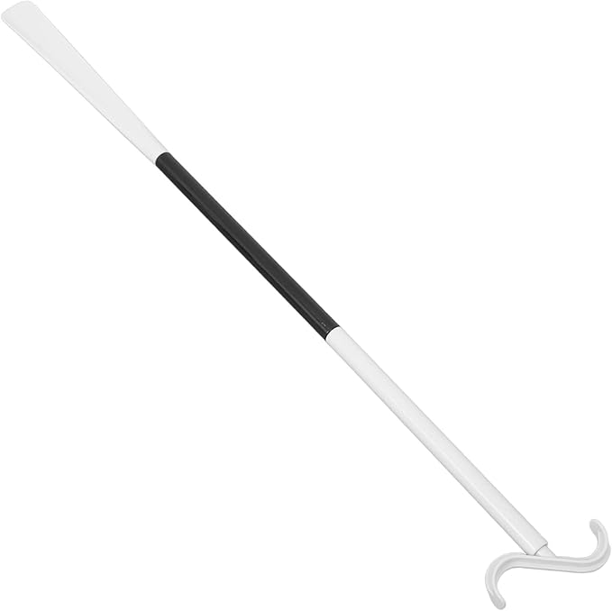 Adjustable Long Handle Shoe Horn and Sock Remover for Seniors Plastic Dressing Aid Stick for Easy Shoe Wearing and Sock Assistance Multipurpose Clothing Helper for Elderly and