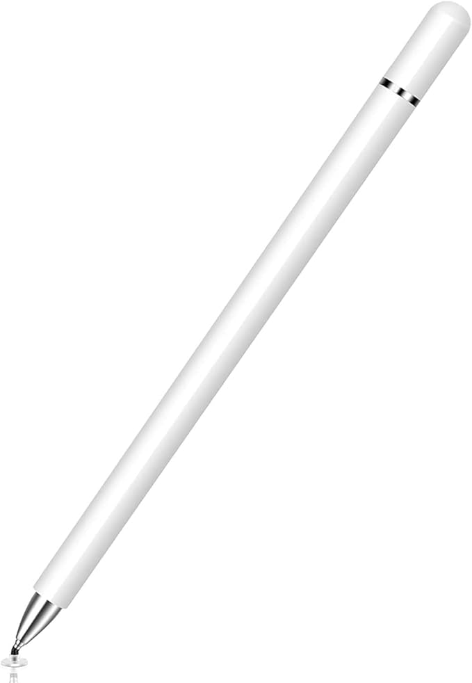 Stylus for Compatible with Samsung Galaxy S25/S24/S23/S22/S21/S20/FE/Plus Phones - Touch Screen Pen Fiber Tip Aluminum Lightweight White