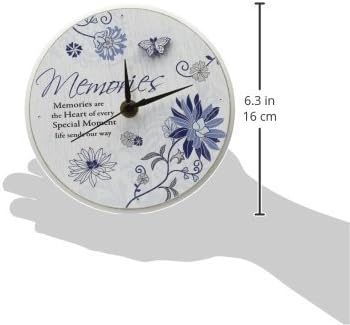 Pavilion Gift Company Mark My Words Memories Sentiment Self Standing Wall Mount Clock, 6-Inch, Round
