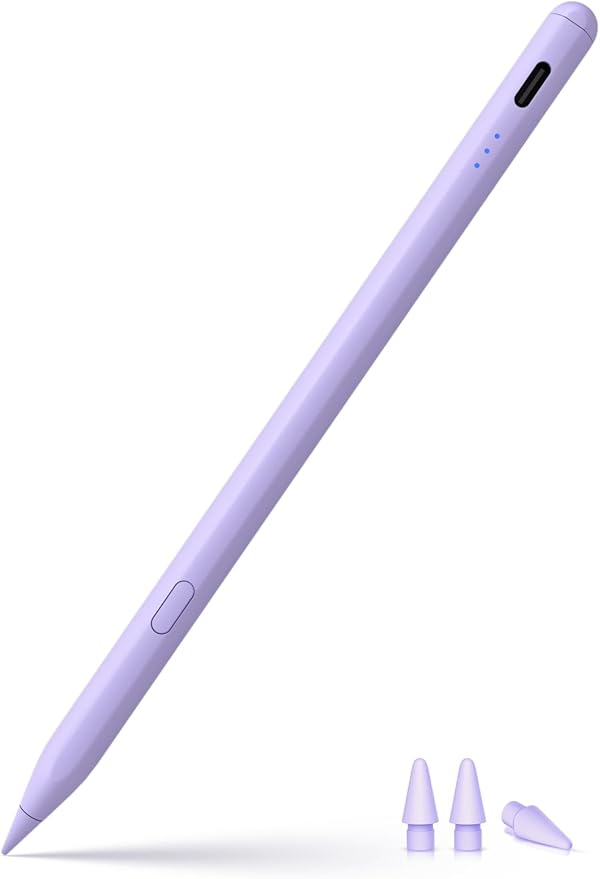 KEEPRO Stylus Pen for iPad 2018-2026, USB-C Fast Charging Pencil, Pixel-Perfect Tilt Sensitivity for iPad 11/10/9/8/7/6/A16, Mini 7/6/5, Air M4/M3/M2 11"/13"/5/4/3, Pro M5/M4 13"/12.9″/11″ Purple