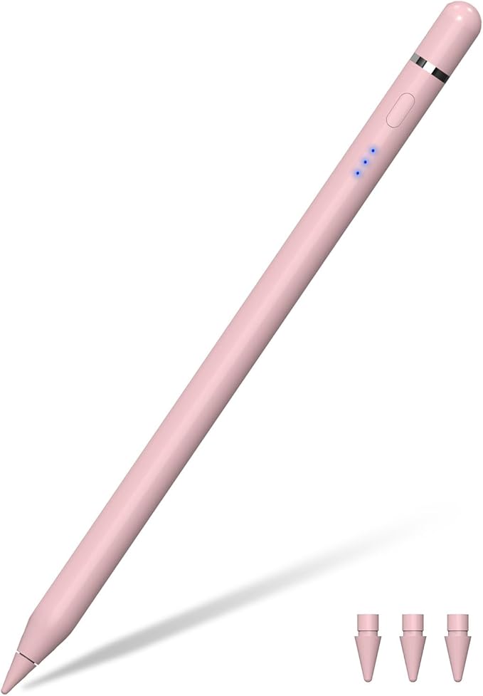 iPad Pencil 1st Generation for iPad, Stylus Pen for Apple Pencil 2nd Generation with Magnetic Charging Tilt Sensitivity& Palm Rejection, Pencil for iPad Pro 11/12.9/13, Air, Mini Pink