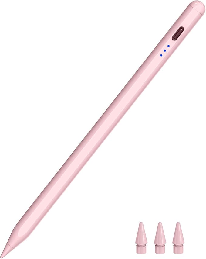 HATOKU Stylus Pen for iPad 2018-2026, 15 Mins Fast Charge Pencil 1st Gen with Tilt Sensitivity, Palm Rejection, Magnetic Pens for iPad 6-10/11, Air 3/4/5/M2/M3, Mini 5/6/7, Pro 11"/12.9"/M4/M5 (Pink)