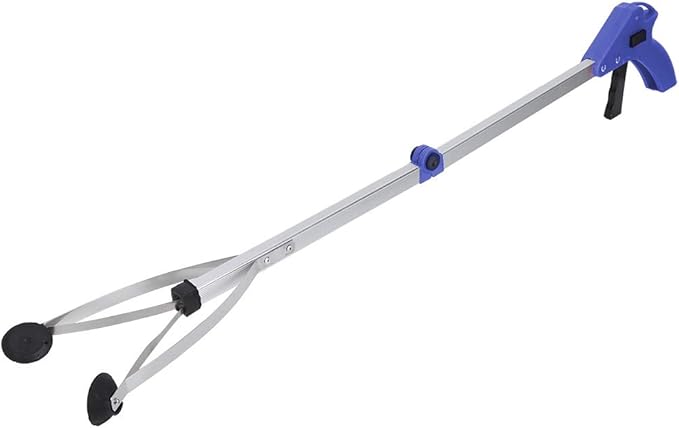 31.5in Grabber Reacher Tool, Foldable Reacher Grabber Pickup Tool Pick up Stick Grabber with Grip Points Trash Picker Grabber for Elderly, Seniors (Blue)
