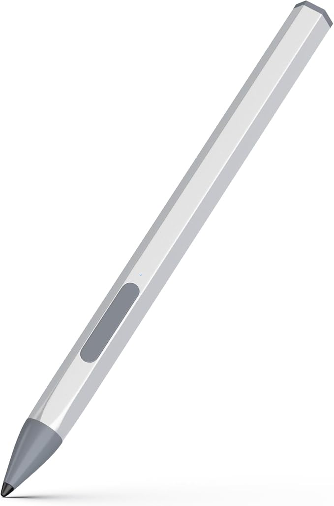 Stylus Pen for HP Envy X360 Pavilion X360 Specter X360 Spectre X2 Envy X2 Rechargeable MPP 2.0 Tilt Active Pen with 4096 Pressure Sensitivity, Palm Rejection, Hexagonal Pen Design, Silver