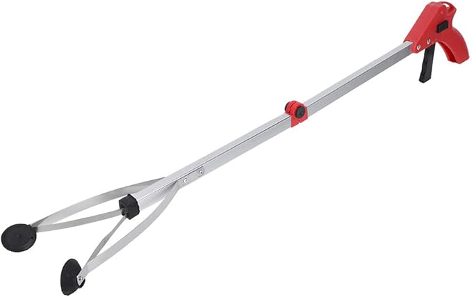32" Grabber Reacher Tool, Foldable Gripper Reacher Grabber Tool Pick up Stick Grabber with Grip Points for Reaching, Arm Extension (Red)