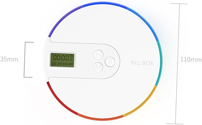 Beavorty 7-Day Weekly Pill Organizer 4 Alarms 7 Independent Compartments for Medication