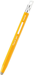 Elecom P-TPENSEYL Stylus Pen, Hexagonal Pencil Type, For Kids, With Strap Hole, Conductive Fiber Type, Compatible with Smartphones and Tablets, Replaceable Nibs, Yellow