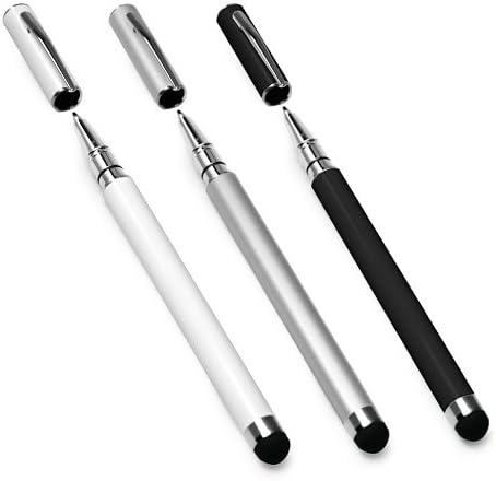 BoxWave Universal Capacitive Styra, Capacitive Stylus with Rollerball Pen - Magnet Silver, Stylus Pen for Smartphones and Tablets