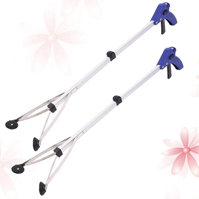 2 Pack Foldable Reacher Grabber Tool,Long Arm 32inch Suction Cup Trash Picker Tool,Claw Litter Garbage Picker Mobility Aid Pick Up Tool