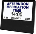 Santek Medicine Reminder Alarm Day Clock Calendar Digital Picture Frame with Big Clear Color Display for Senior Kids Dementia Alzheimer's Memory Loss and Forgetful Minds with AC Adapter (Black)
