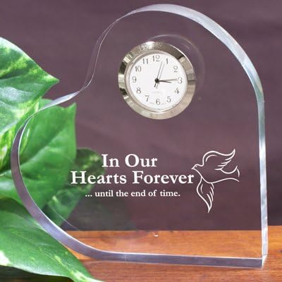 GiftsForYouNow in Our Hearts Forever Personalized Memorial Heart Keepsake Clock, 5” x 5”