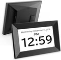 Santek] Large Digital Clock for Seniors - Easy-to-Read Display with Date & Time, Touch Screen, Loud Alarm - Wi-Fi Photo Frame with Weather & Calendar, Adjustable Brightness (Black, 7")