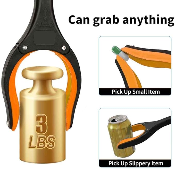 2-Pack Grabber Reacher Tool,32-Inch (81.3 cm) Foldable Reacher Grabber Pickup Tool with 360° Rotating Jaw & Magnet, Trash Grabber, Lightweight Trash Grabber(Orange)