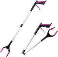 2Pcs Grabber Reacher Tool - 32" Folding Pick up Tool - 360° Rotating Anti-Slip Jaw Grabber Tool for Elderly - Lightweight Trash Picker Rubbish Collector,Purple