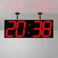 CHKOSDA 19.5'' Large Digital Wall Clock with Double Sided Display,Multi-Functional LED Hanging Digital Clock with Adjustable Brightness,Suitable for Offices, Warehouses, Corridors (Red)