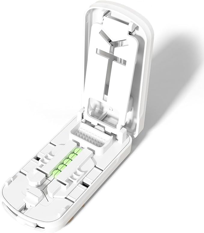 Portable Dual-Blade Pill Cutter and Crusher with Silicone Grip and Safety Lock