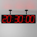 CHKOSDA 28.4‘’ Digital Clock with Large Display,Hanging Clock with Clearly Visible Large Digital Double-Sided Display,Multi-Function Led Clock with Temperature and Calendar Display (Red)