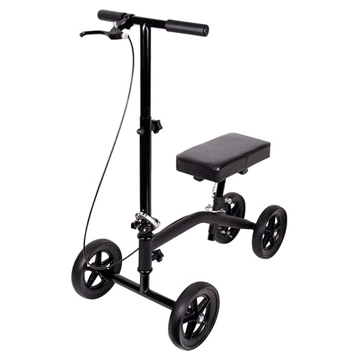 Carex Economy Rolling Knee Walker with Comfortable Padding - Steerable Knee Scooter for Foot Injuries with Hand Brake - Crutch Alternative