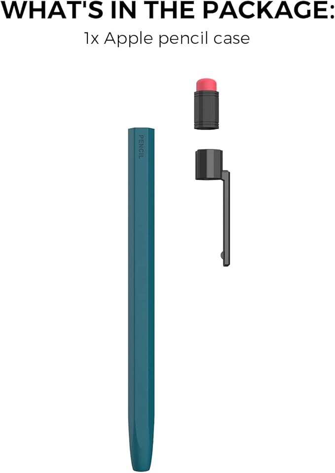 TRONWIN Apple Pencil 1st Generation Case, Silicone Pencil Sleeve Cover Perfect Grip Skin Classic Design with Sturdy Clip Compatible with Apple Pencil 1st gen for ipad (Deep Green)