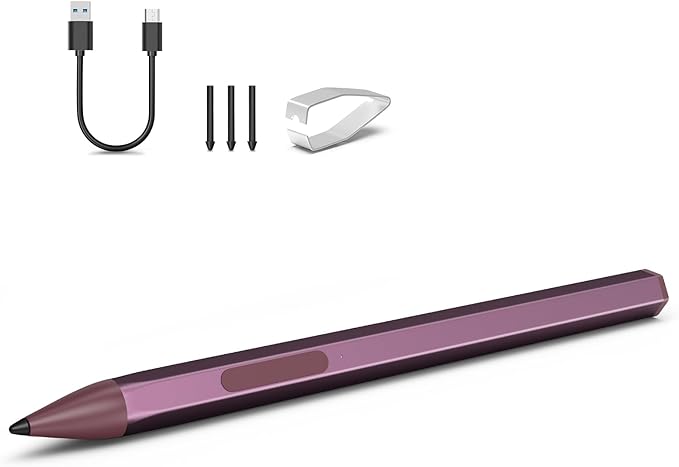 Stylus Pen for ASUS Transformer/Mini/ASUS Zenbook Flip/Pro/ASUS Vivobook Flip/Pro/Duo/ASUS Notebook, Rechargeable MPP 2.0 Tilt Pen with 4096 Pressure Sensitivity, Hexagonal Pen Body Design, Red