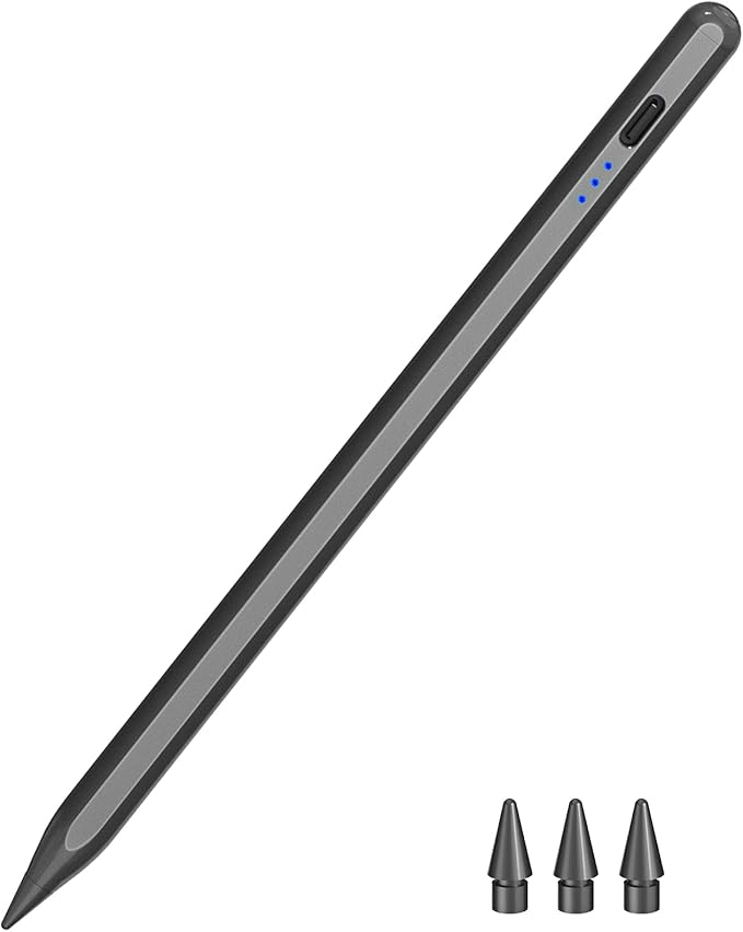 HATOKU Stylus Pen for iPad 2018-2026, 15 Mins Fast Charge Pencil 1st Gen with Tilt Sensitivity, Palm Rejection, Magnetic Pens for iPad 6-10/11, Air 3/4/5/M2/M3, Mini 5/6/7, Pro 11"/12.9"/M4/M5 (Black)