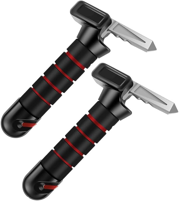 2 Pack Car Door Handle for Elderly, Car Handle Assist Support Handle 3 in 1 Multifunction Handle Car Door Latch Handle for Seniors and Handicapped(Color:RED)