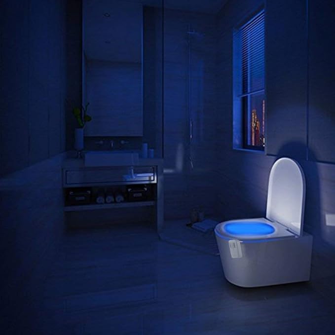 3 Pack Vintar Rechargeable 16 Color Motion Sensor LED Toilet Night Light, 5 Stage Dimmer, IP67 Waterproof, Light Detection