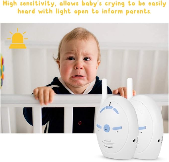 2.4GHz Wireless Digital Audio Baby Monitor – Stable Transmission with Two-Way Talk & High Sensitivity Alerts – Perfect Nanny Intercom Camera for Parents – Easy Setup & 250m Range