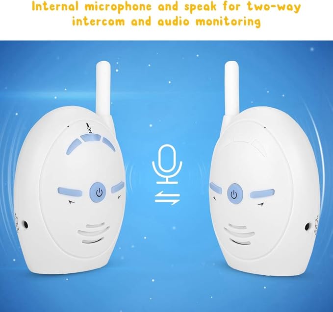 2.4GHz Wireless Digital Audio Baby Monitor – Stable Transmission with Two-Way Talk & High Sensitivity Alerts – Perfect Nanny Intercom Camera for Parents – Easy Setup & 250m Range