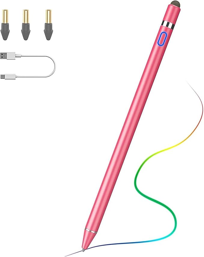 TiMOVO Stylus Pen for iPad 11th/10th/9th/8th/7th Generation, 20Hrs Work Palm Rejection iPad Pen Compatible with iPad Air 11"/13"(M3/M2)/5th/4th, Mini 6th/5th High Precise iPad Pencil 1st Gen, Pink