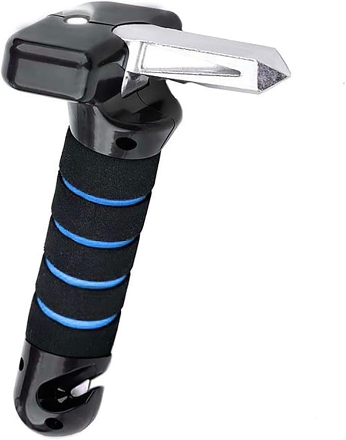 1 Pcs Car Armrest Safety Hammer for Mazda Mazda3 2025,Multi-Function Door Handle (Senior-Friendly) Home Rescue Device Auto Cane Handles Vehicle Emergency Escape Tool,Blue + Light