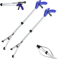 2 Pack Foldable Reacher Grabber Tool 32 Inch Lightweight Extra Long Handy Trash Claw Grabber, Anti-Slip Reaching Tool Assist Litter Pick Up Stick, Nabber, Arm Extension for Elderly Disabled Heavy Duty