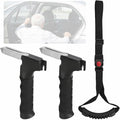 3 PCS Car Door Assist Handle and Strap Set, 4 in 1 Vehicle Support Handle with Seat Belt Cutter and Window Breaker, Portable Car Entry Aid for Elderly Seniors Pregnant Handicapped