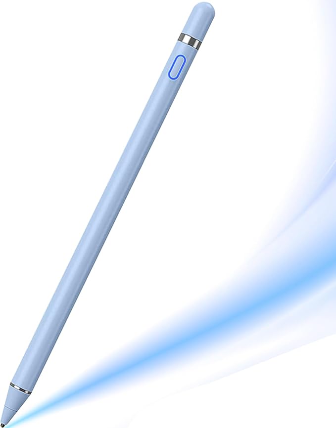 DOGAIN Active Stylus Pen for Touchscreen, iPad Pencil 1.5mm Fine Point Pen, Digital Pens Rechargeable for Tablet, Stylus Pens Compatible with iPad Air/Mini/Pro/Android/iPhone and Most Device - Blue