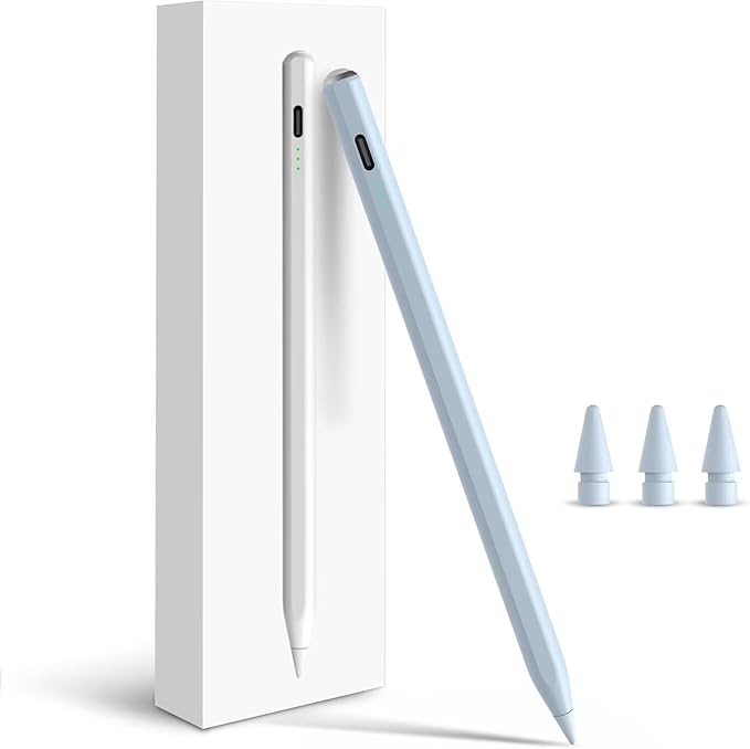 Pencil for Apple iPad A16 10th Generation, Fast Charge Stylus Pen for 2026-2018 iPad A16/11-6th Gen, Air 11/13 M4/M3/M2/5th-3rd, Pro 13/11/M4/12.9", Mini A17 Pro/6/5th Palm Rejection Tilt Sensitivity