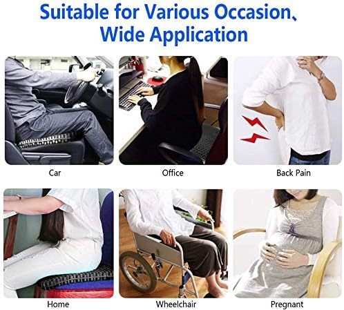 2023The Newest Gel Seat Cushion,with Non-Slip Cover,Help in Relieving Back Pain & Sciatica Pain,Seat Cushion for The Car,Office,Wheelchair&Chair (Black)