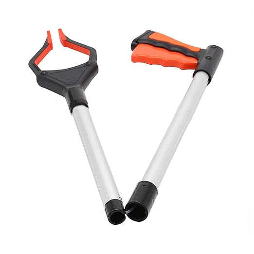 32" Foldable Grabber Reacher for Elderly, Mobility Aid Reaching Assist Tool Pickup Tool Trash Gripper(Orange)
