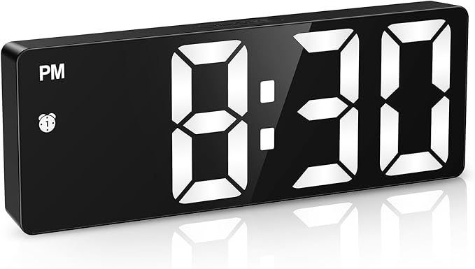 Digital Clock, Alarm Clocks with 6.5' Large Display, Touch Snooze, LED Desk Clock with 4 Adjustable Brightness, 12/24H, Digital Alarm Clock with DST, Easy to Set for Home, Office, Gifts