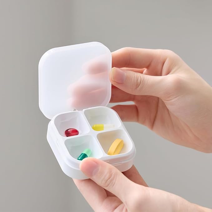 DEFI Smart Pillbox | Bluetooth Pill Organizer, Travel Medication Organizer & Daily Pill Case, Portable Medicine Holder for Vitamins & Supplements | Sound & Light Reminder App (Medium, 4 Slots)