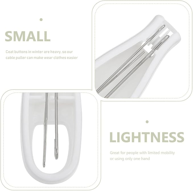 2pcs Button Hook and Zipper Puller Set, Manual Dressing Aid Tool for Clothes Buttoning and Zipper Assistance, Convenient Button Pulling Tool for Arthritis and Elderly Use