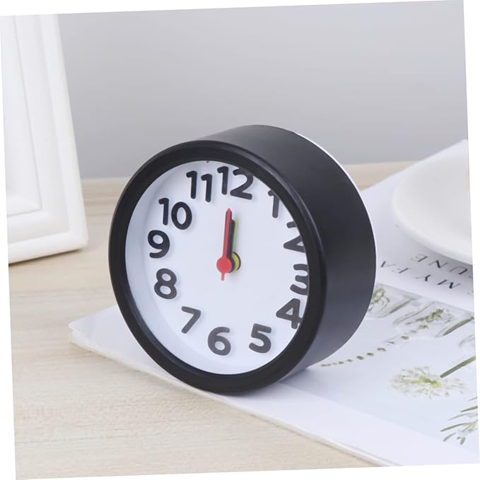 Zerodeko Simple Round Plastic Alarm Clock Small Desktop Clock Luminous Hour and Hand Kids Wall Mounted Alarm Style No Battery