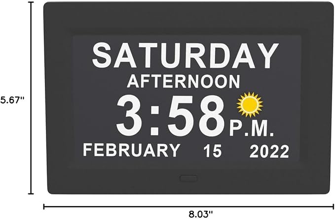 【Upgraded】27 Alarms Digital Talking Clock with Day and Date, Custom Reminders, 1280*800p HD Dsiplay, 10-Levels Dimmer, Auto DST, Sleep Trainer for Elderly Dementia, Voice-Talking with Remote