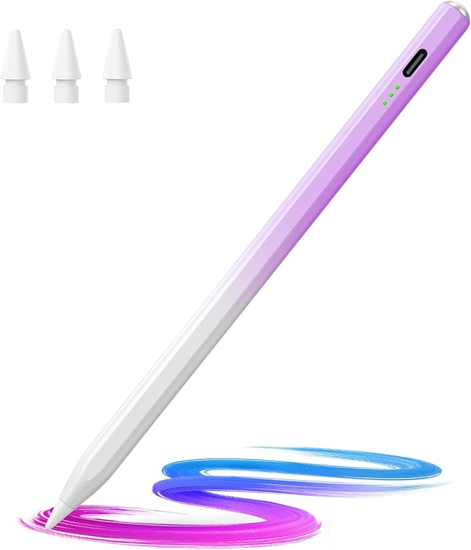 Hastraith Stylus Pen for iPad(2018-2026)-13 Mins Fast Charge with Tilt Sensitivity & Palm Rejection for iPad 11/10/9/8/7/6th Gen, Air 5/4/3/M4/M3/M2, Pro 13"/12.9"/11"/M4, Mini 7/6/5th,Gradient Purple