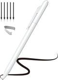 Ciscle EMR Stylus Compatible with Remarkable 2, Replacement Digital Pen with Eraser, 4096 Pressure Levels, Palm Rejection, Tilt Support (5 Pen Tips White)